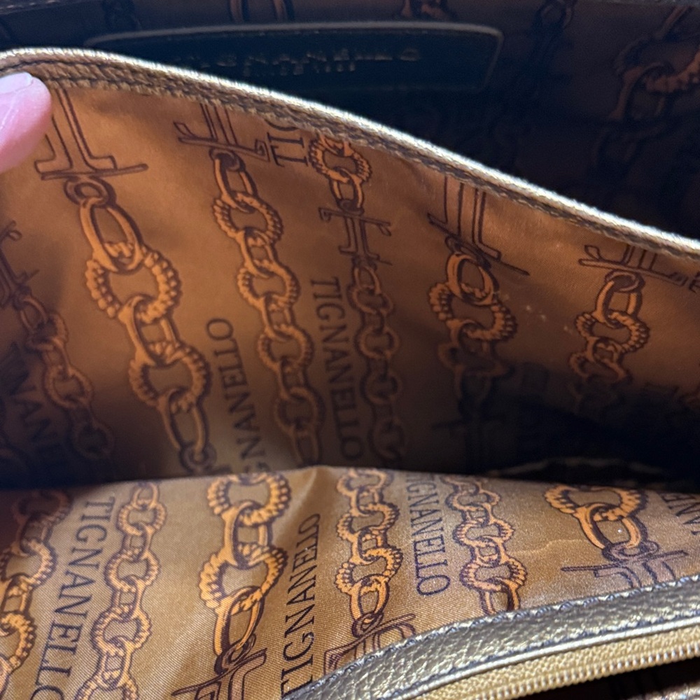 Tignanello Bronze Leather Shoulder Bag - Picture 10 of 16